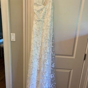 Magically Charming White Sequin Embroidered Lace-Up Maxi Dress Lulus